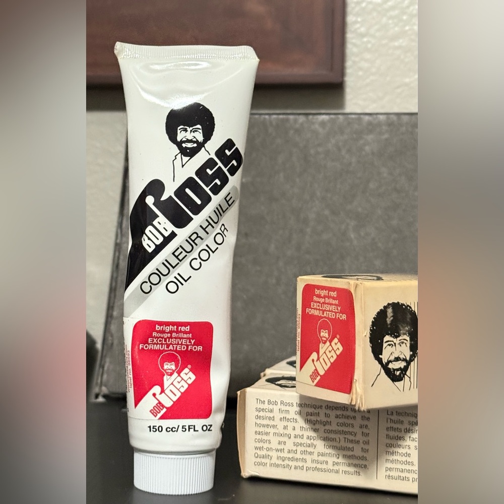 Vintage Bob Ross Weber Oil Color Paint In Original Box NOS , Bright Red